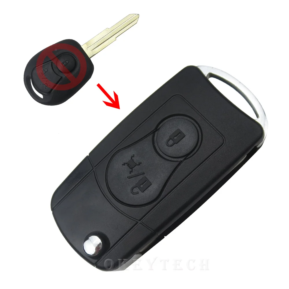 NEW 2 BUTTONS Flip Folding Car Remote Key Case SHELL For Ssangyong