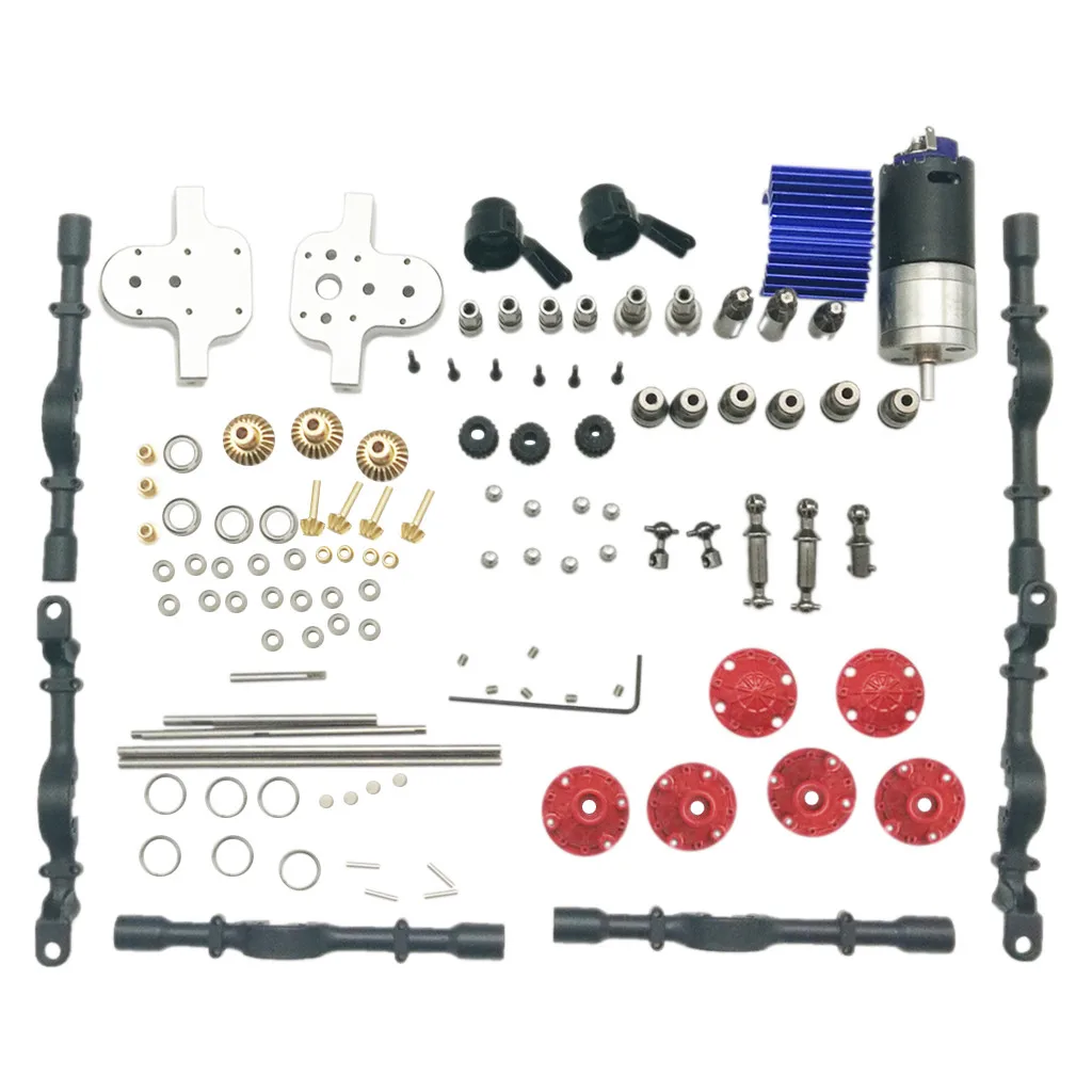 

Rc Accessories Metal Front & Middle Rear Bridge + Transfer Case Assembly KIT DIY for WPL C24 Metal Gear Box Durable High Quality