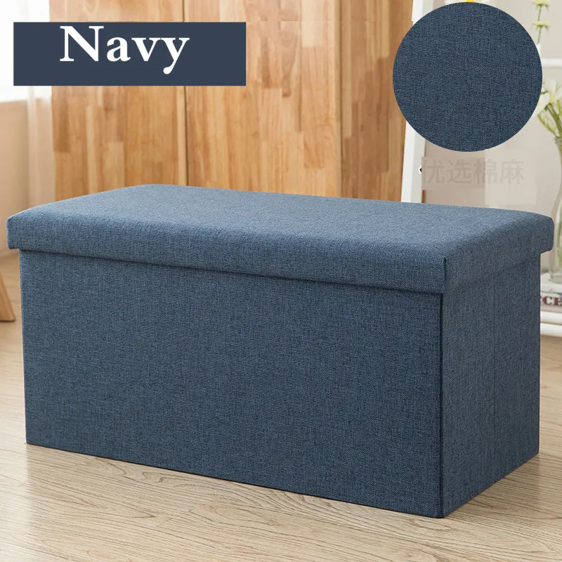 Прямоугольный табурет для хранения османский диван для взрослых скамейка пуф Сменные стулья для надевания обуви Бытовая коробка для хранения артефакт табурет пуф - Цвет: A4