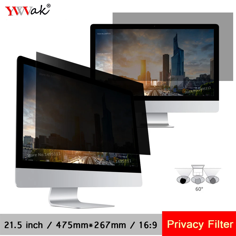 21.5 inch (476mm*267mm) Privacy Filter LCD Screen Protective film For 16:9 Widescreen Computer iMAC Laptop Notebook PC Monitors