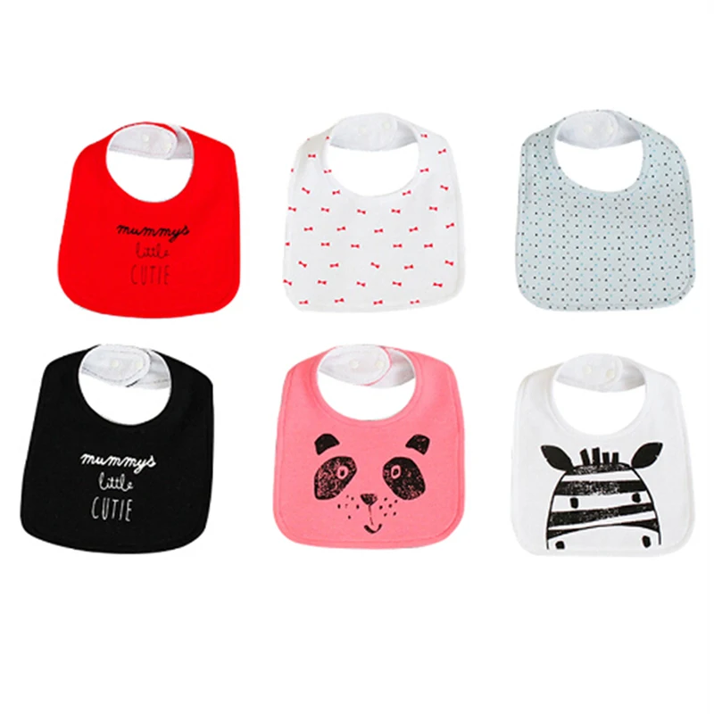 

New Hot 3pcs / set Panda Zebra Baby Girl Boy Bibs Cartoon Infant Cotton Scarf Bibs Toddler Button Burp Cloths Feeding Care