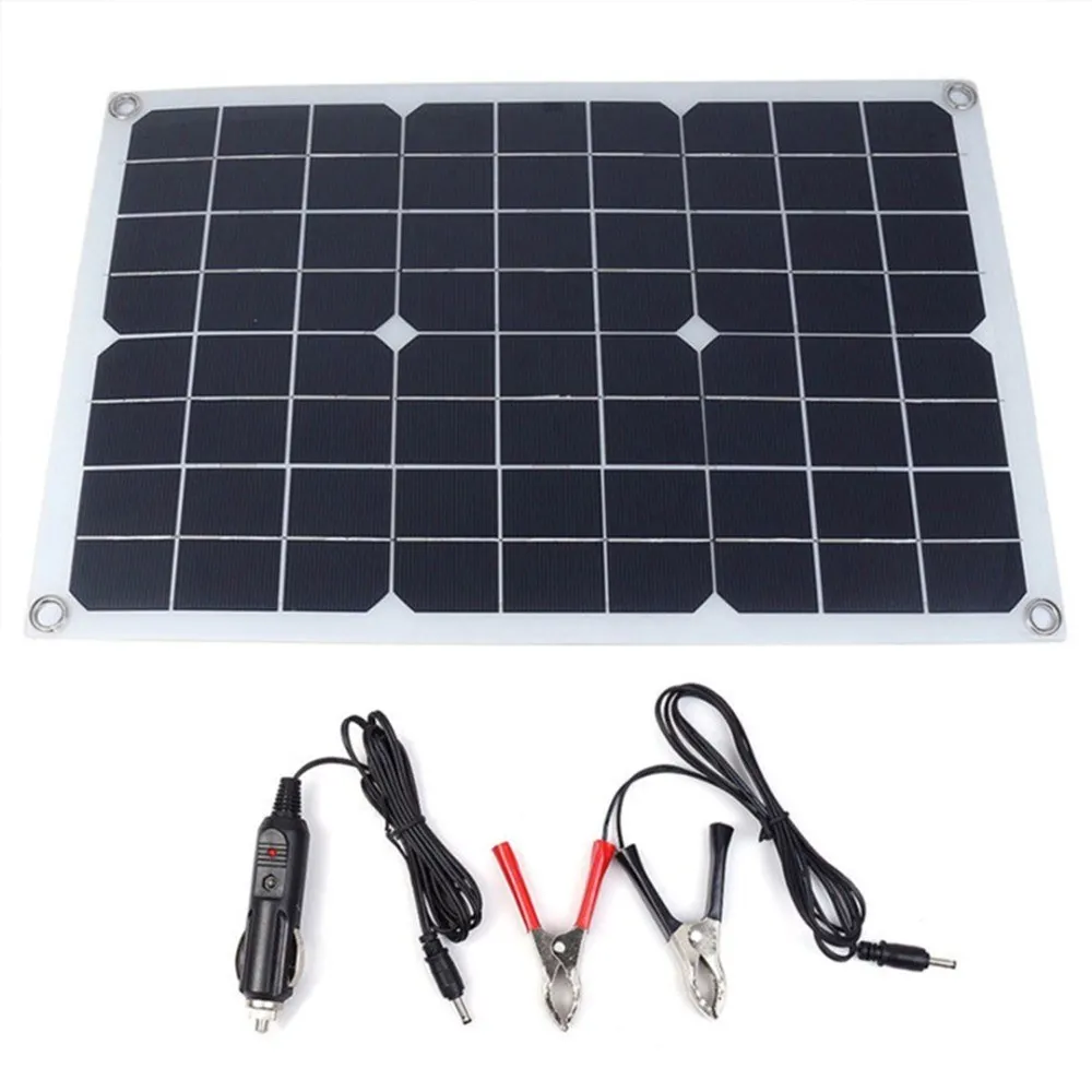 

20W DC18V Solar Panel Energy Semi Flexible Monocrystalline Sun Power For RV Car Boat Battery Charger Solar Cells Module+Chip