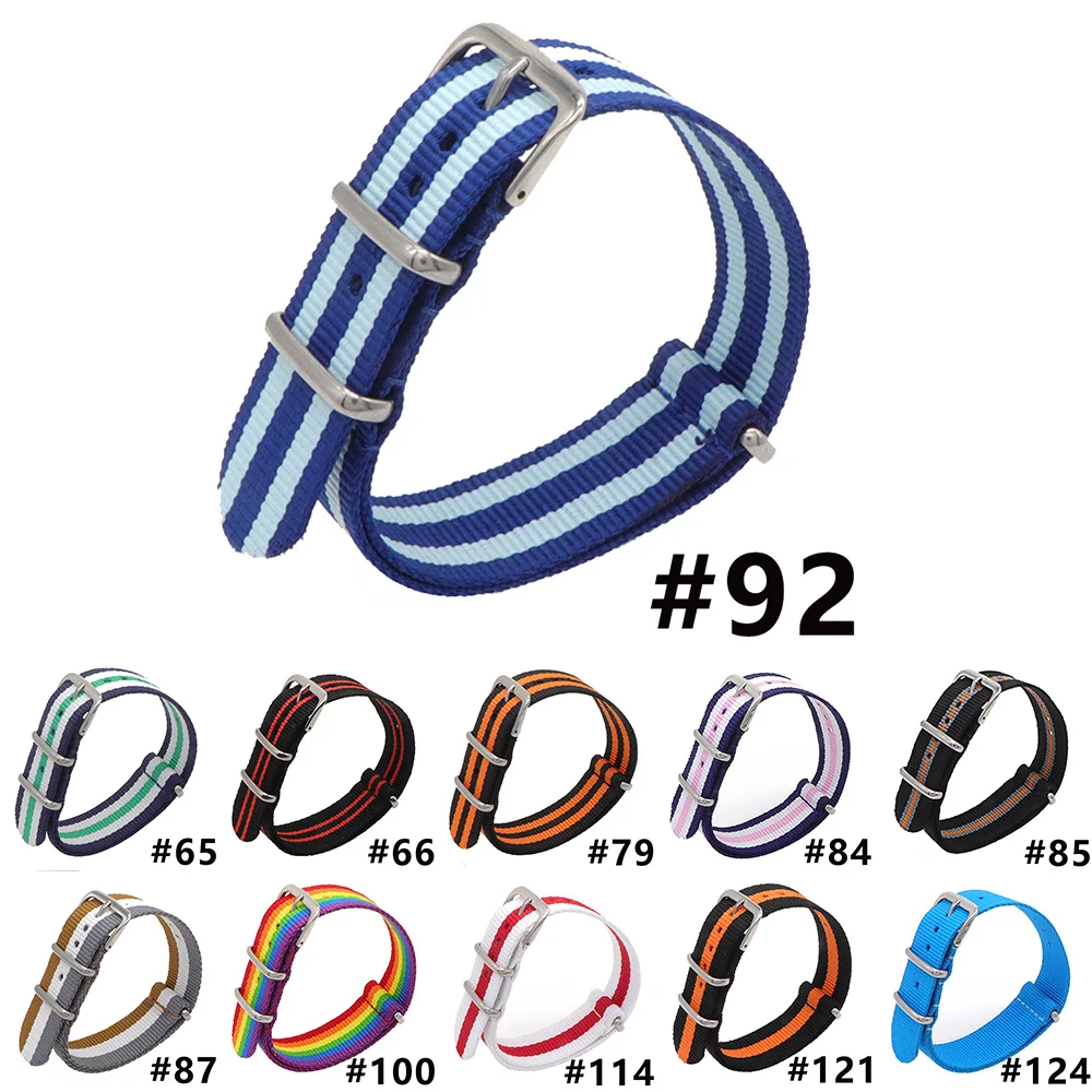 

NATO Watchband Nylon Watch Strap 18mm 20mm Striped Replacement Watch Band Accessories Watchbands Strap Band