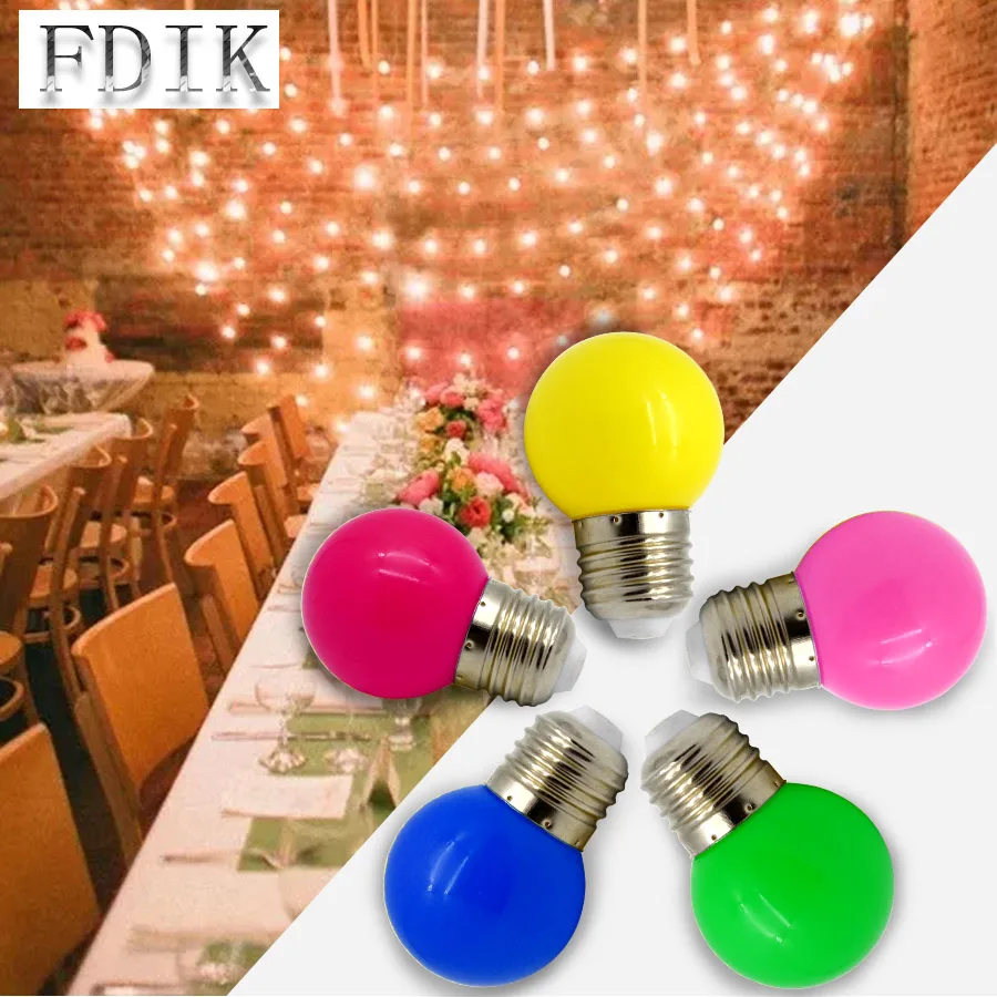 

Globe Colorful Holiday Bulb Light E27 1W 3W Colorful LED Bulbs Lights Holiday Lamps SMD2835 Home Party Decorative Lamp Lighting