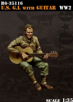 

Scale Models 1/35 U.S. G.I. with Guitar include 1 figure uncolor Resin Model