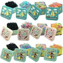 Multi-черный цвет волос кольцо конский хвост веревки железный ящик резинкой Пан HeadHair Аксессуары Укладка Инструменты для ребенка для девочек Для женщин