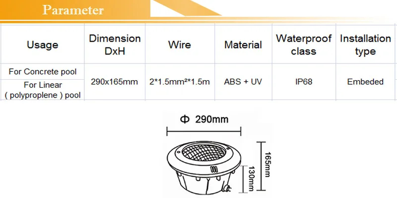 Светодиодный вкладыш для бассейна водонепроницаемый подводных огней Par56|led swimming