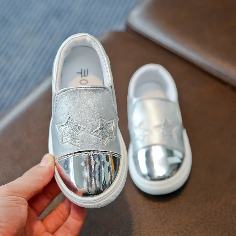 الربيع بلينغ بريق الخماسي ستار التصحيح الفضة مشرقة بو الفتيان الفتيات تزلج أحذية الاطفال الشقق الأطفال أحذية أحذية مصممين
