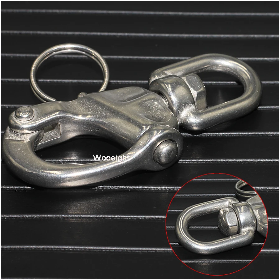 316 Stainless Steel Swivel Shackle Boat Marine Heavy Duty Snap Shackle D Ring Swivel Bail Hardware Quick Release Chain Hook (7)