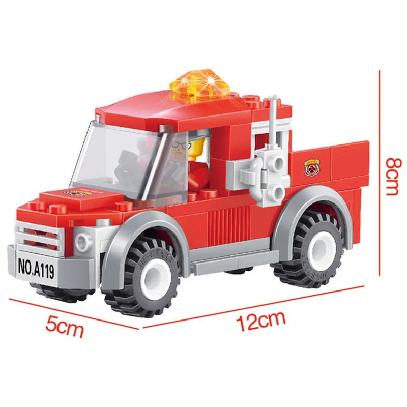 85pcs Baby Fire Rescue Building Blocks Figure & Fire Command Car Kids Assemblage Educational Kids Toys K2595-22008 baby-building-blocks