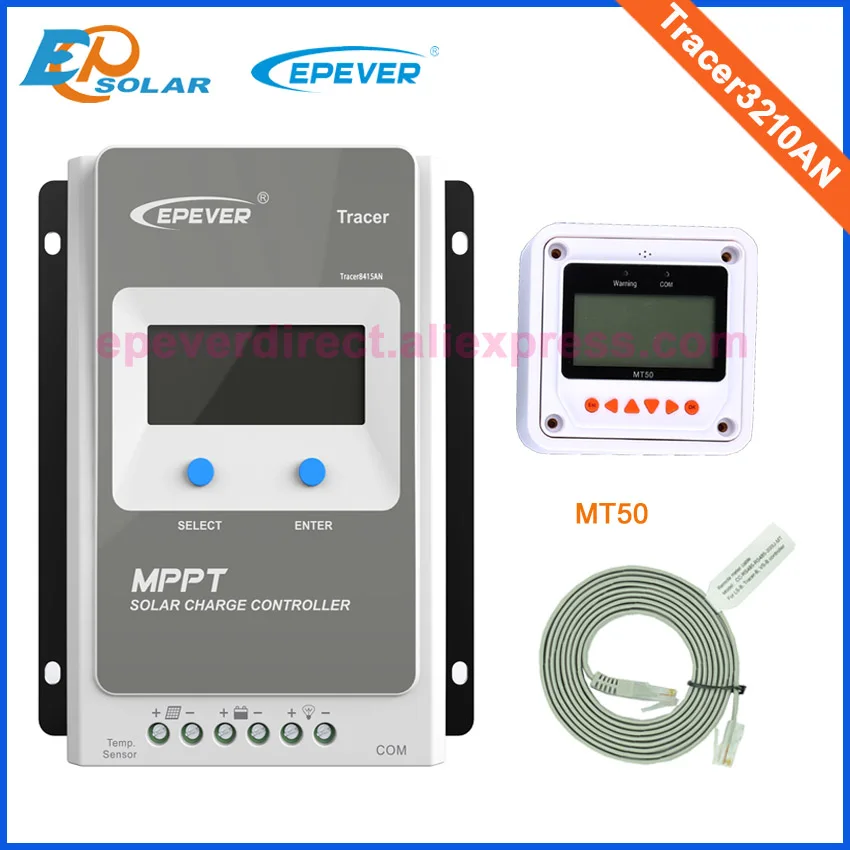 

auto voltage 12V 24V Max PV input 100V EPEVER EPsolar MPPT Solar controller MT50 remote meter 30A 30amp Tracer3210AN LCD