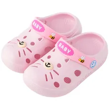 Домашние тапочки для маленьких девочек и мальчиков; домашние тапочки с рисунком кота; сандалии; прозрачная обувь; детские сандалии; sandales petite fille