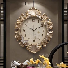 Европейские роскошные золотые полимерные настенные часы, украшения, бесшумные настенные часы, художественная Настенная роспись, настенные украшения для ресторана, дома, гостиной