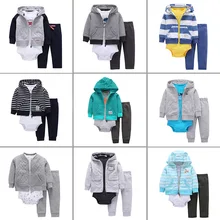 Комплект одежды для малышей 0-24 месяцев, боди+ пальто+ леггинсы, комплект из 3 предметов