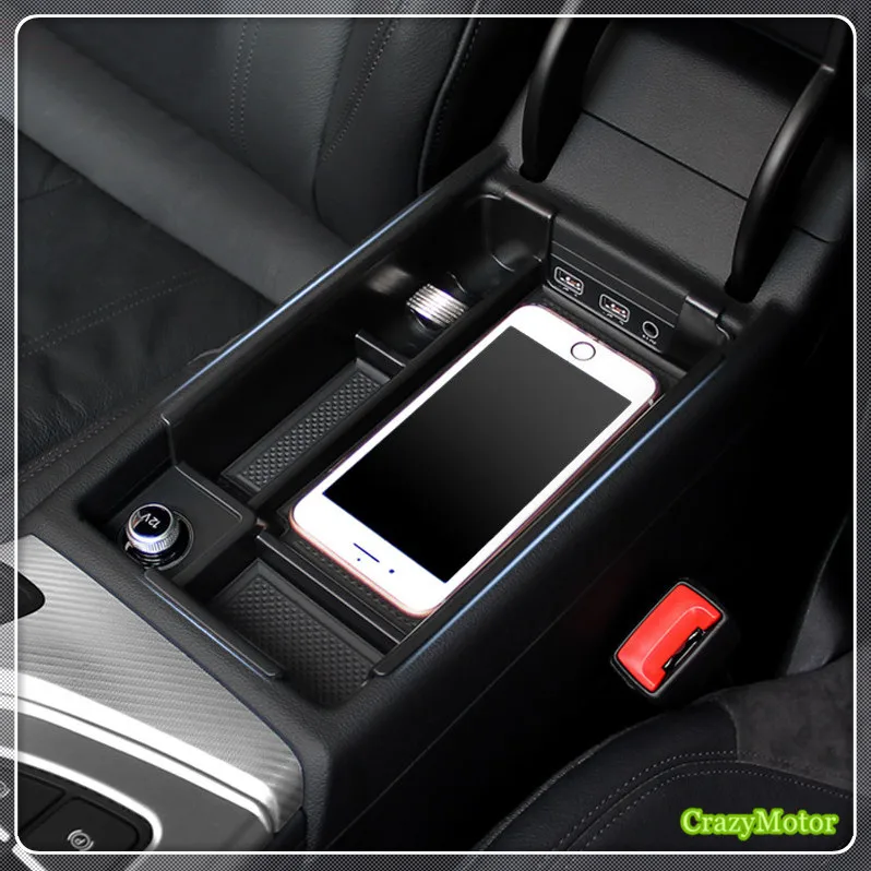 

Car organizer For Audi A4 2017 2018 Car central Storage Box Armrest Container Case Auto accessories for left hand drive