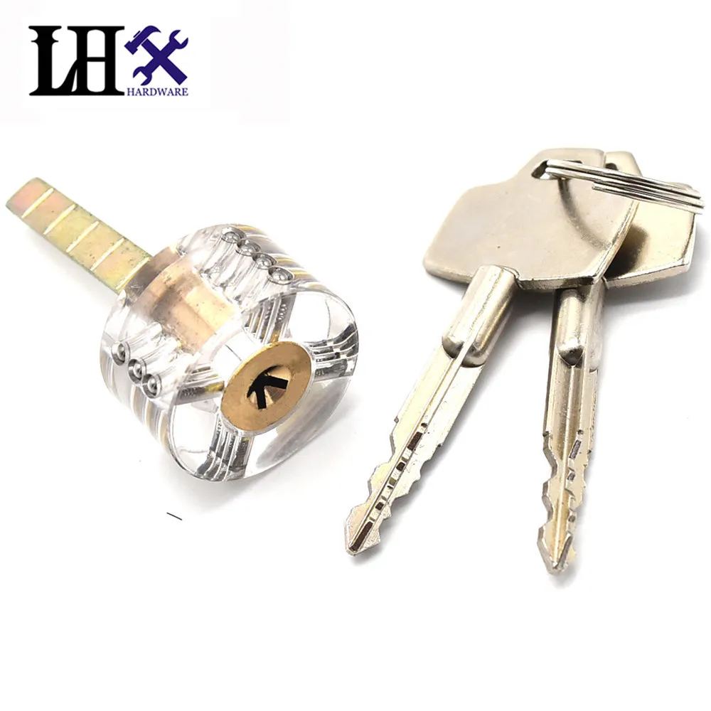 LHX FMMS280 Hardware Transparent Cutaway Practice Lock Cross Key Locks for Door Drawer Cabinet Pick Set Training Skill Lock