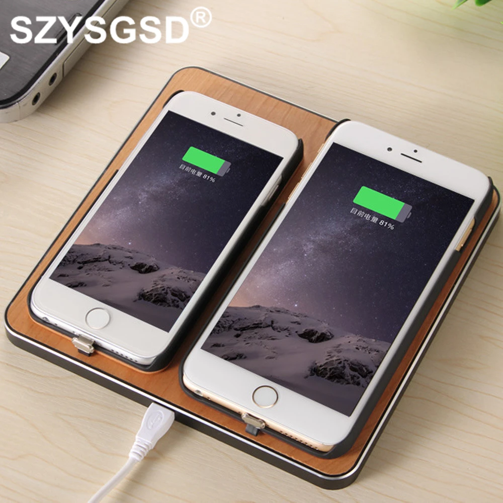 SZYSGSD Dual Wooden Fast QI Wireless Charger for Samsung