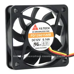 НОВЫЙ Y. S. TECH FD126015MB 12V6015 6 см малошумный вентилятор охлаждения