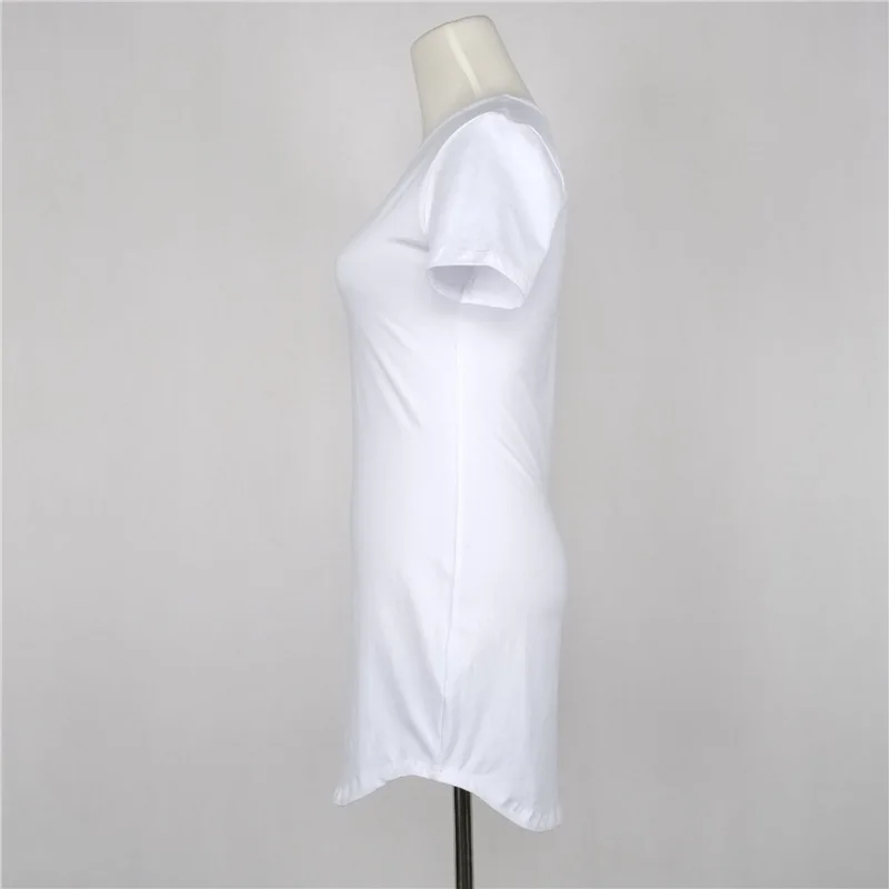 NORMOV Shirt Women Tops Long Style T shirt Causal Loose Split Solid Woment Tops Summer Ladies Girls T-shirt Tee Women