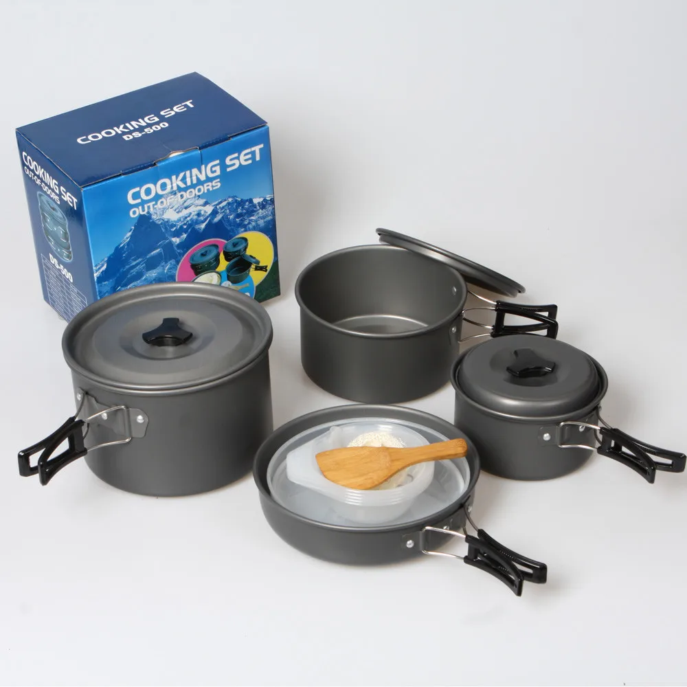 

15pcs Outdoor Camping Cookware Cooking Picnic Bowl Pot Pan Set