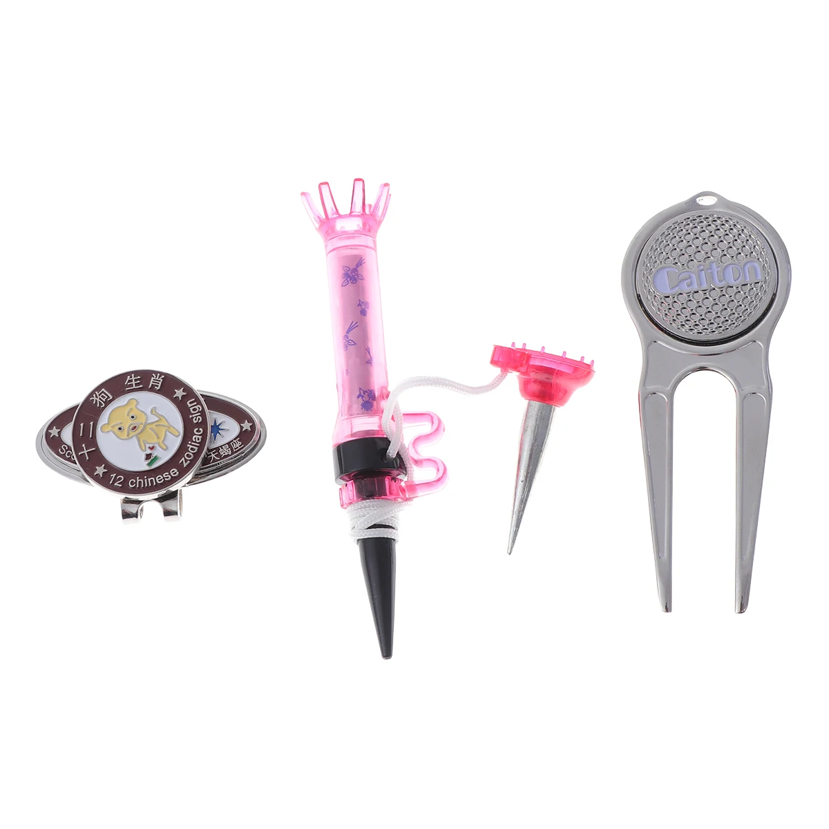 1 Set Golf Tool G104 Metal Professional Golf Accessories Golf Ball Mark Divot Tool Golf Tee for Outdoor Gift Golf
