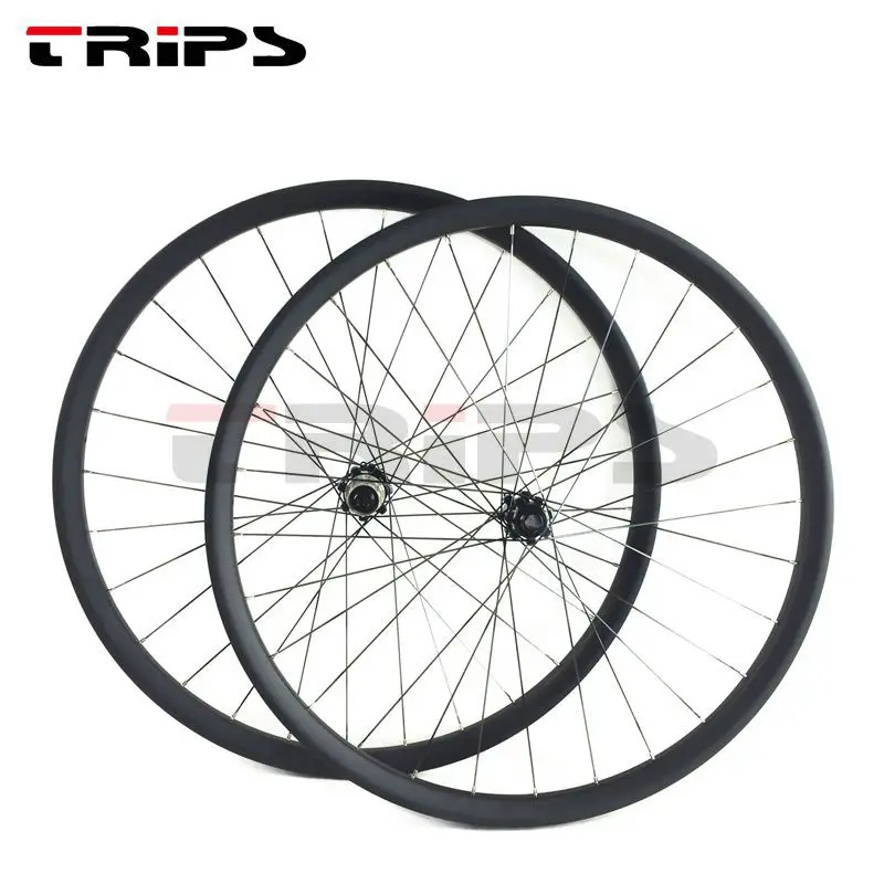 Cheap TRIPS 29er MTB hookless carbon wheels AM 29inch mountain bike wheelset tubeless compatible DH downhill 40mm asymmetric rim wheel 4