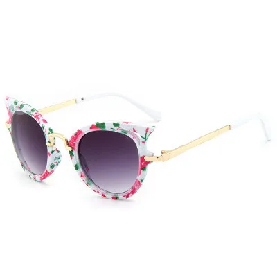 Кошачий глаз детские солнцезащитные очки для девочек и мальчиков детские солнцезащитные очки Babys SunGlasDriving спортивные очки UV400 - Цвет линз: Floral