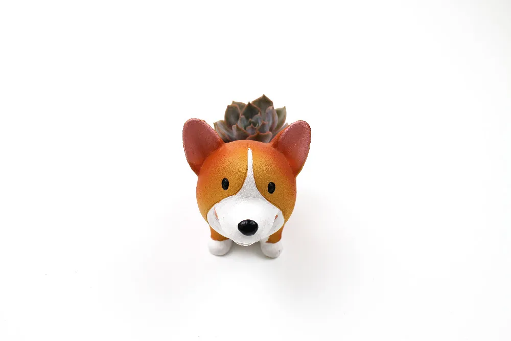 Creative Resin Flowerpot Kawaii Corgi Garden Pots Planters Jardin Bonsai Desk Succulent Flower Pot Can Mix Order Dropshipping 24