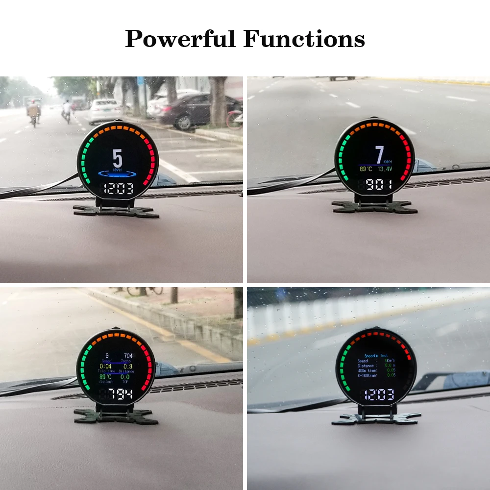 Head Up дисплей автомобиля OBD манометр Многофункциональный цифровой измеритель