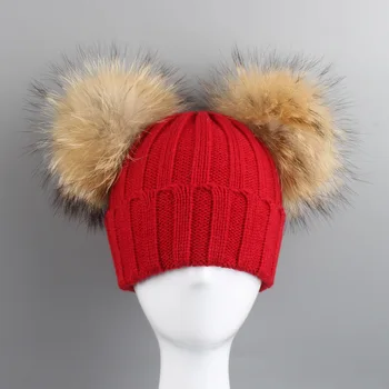 

Winter Baby Girls Wool Cotton Hat Cute Baby Big Ears Crochet Cap Mommy and Me Christmas Wool Hat D0445