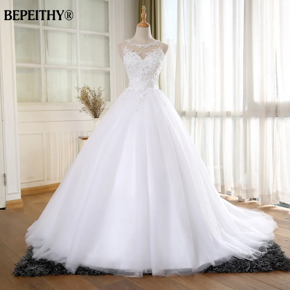 BEPEITHY бальное платье винтажное свадебное платье с жемчугом Vestido De Novia принцесса Новые свадебные платья Robe De Mariage