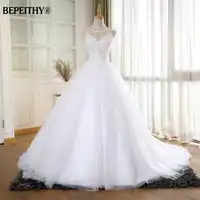 BEPEITHY Ball Gown Vintage Wedding Dress With Pearls Vestido De Novia Princess New Bridal Dresses 2019 Robe De Mariage