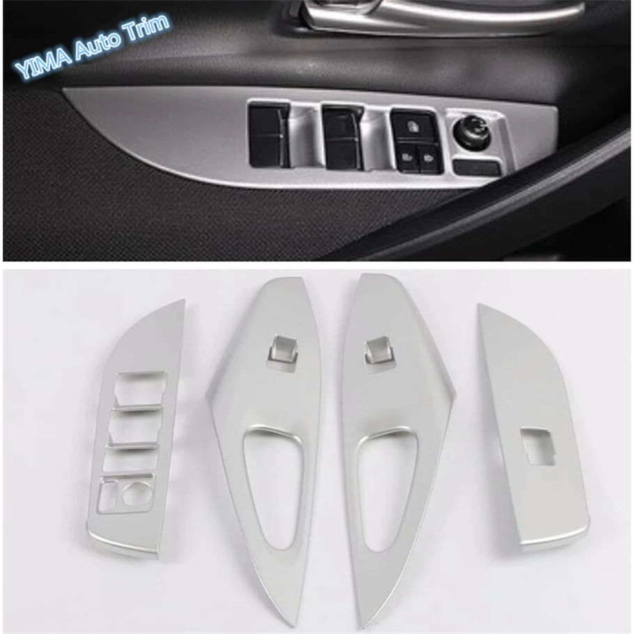 

Lapetus Auto Styling Inner Door Armrest Window Lift Button Cover Trim Fit For Toyota Corolla 2019 2020 / Matte Carbon Fiber ABS
