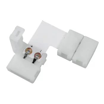 

L-shape 2 Pin 10mm LED Connector Strip to Strip 2 Conductor Right Angle Corner Quick Splitter For 5050 2835 3528 Single Color