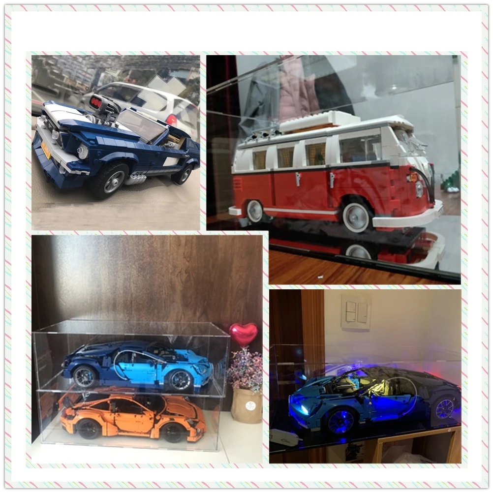 Technic Series  Race Car Building Assembled Blocks Bricks Enlighten Toy and the display case box for legoing technic