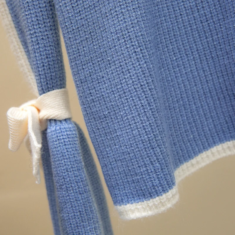 2018 New Fashion Women Sweaters Pullovers Female Loose Knit Long Sleeve Cuff Lace-Up Knitted Tops Female Half Turtlenck Sweaters