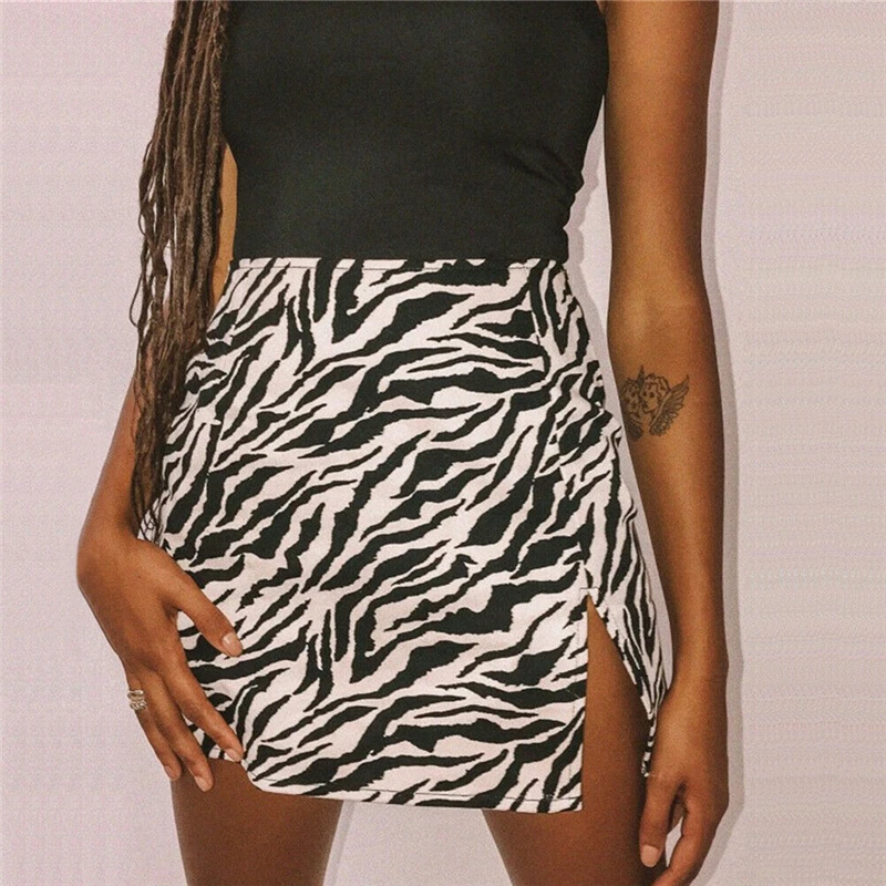 Женская юбка с леопардовым принтом s Zebra Повседневная стрейч мини женские юбки-карандаш Женская облегающая юбка модные женские юбки с высокой талией