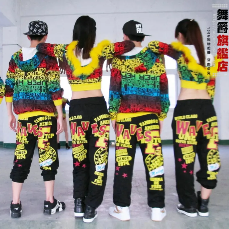 Adult men and women hip hop hip hop suit graffiti super short coat jazz