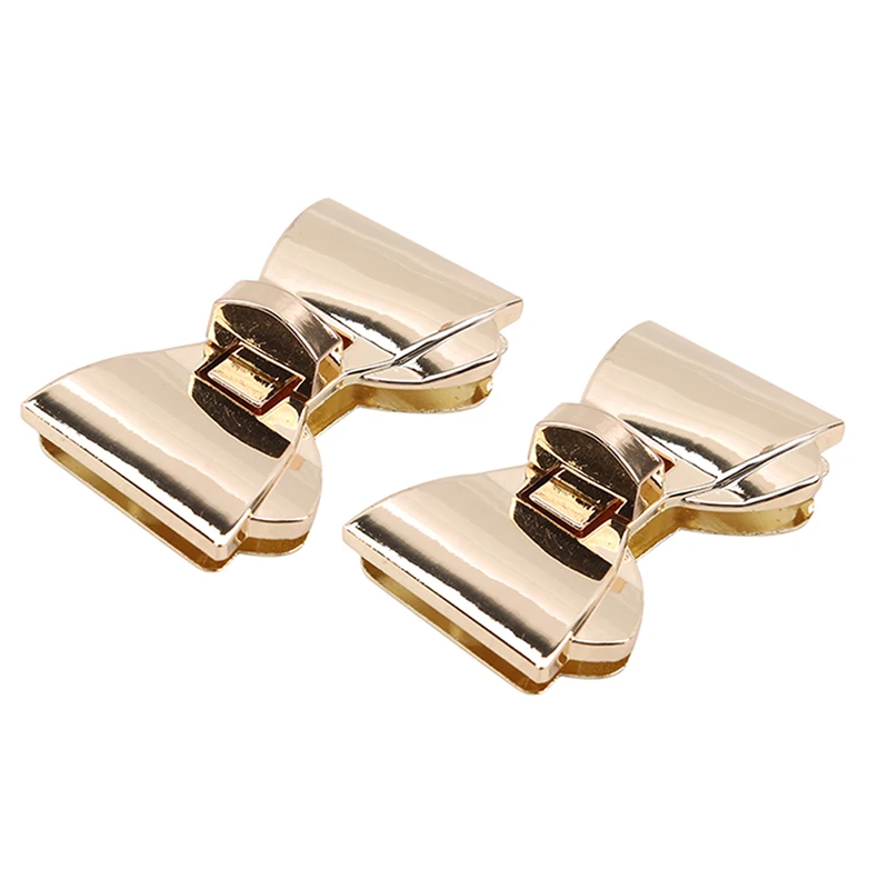 Bowknot Shape Clasp Turn Locks DIY Leather Handbag Bag Hardware Bags Accessories Gold Twist Lock