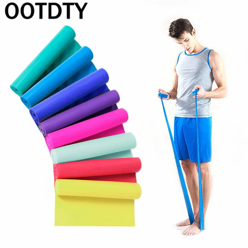 OOTDTY 1.5m Elastic Yoga Pilates Rubber Stretch Exercise Band Arm Back