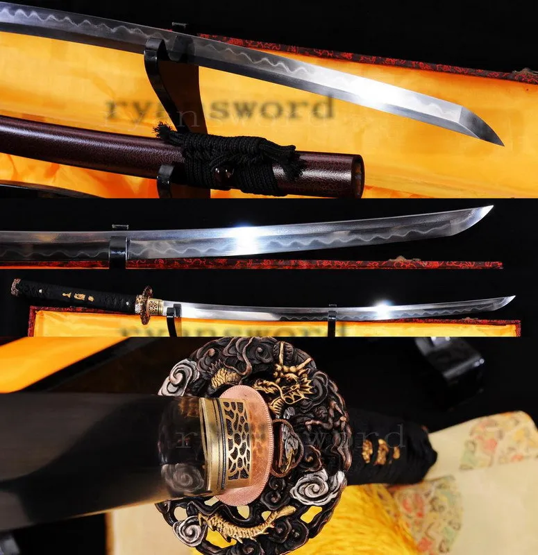 

HIGH QUALITY 1095CARBON STEEL+FOLDED STEEL CLAY TEMPERED JAPANESE SAMURAI SWORD KATANA