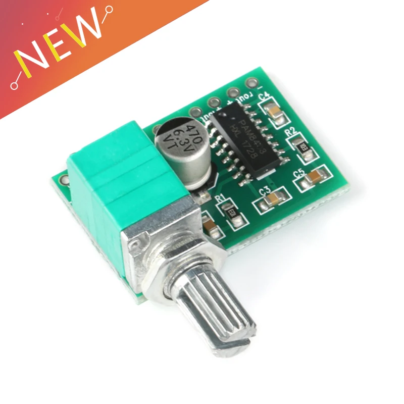 

PAM8403 5V Power Audio Amplifier Board 2 Channel 3W W Volume Control / USB Power with switch potentiometer