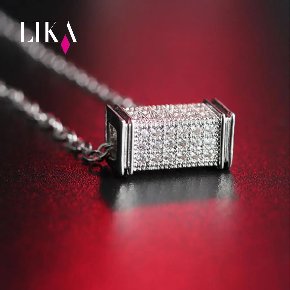LIKA продажа серебряного цвета ослепительное циркониевое ожерелье и невидимая