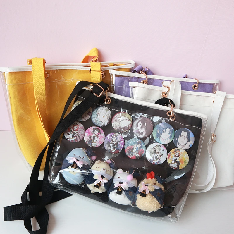 

50pcs/lot Sweet Lolita Ita Bag Double-sided Transparency Clearly Jelly Handbag Japanese Messenger Bag Cosplay Shoulder Bag