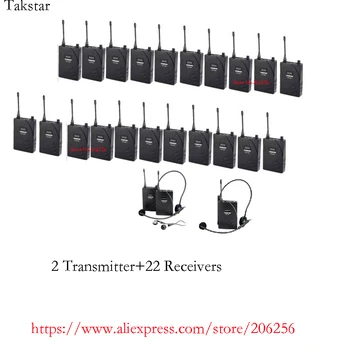 

Takstar UHF-938/ UHF 938 UHF frequency Wireless Tour Guide System 50m Operating Range 2 Transmitter+22Receivers for Tour guiding