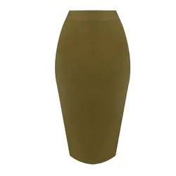 DEIVE TEGER 60 см длина работы для женщин юбки для офисные женские туфли миди Bodycon бинты женский юбка карандаш HL1087