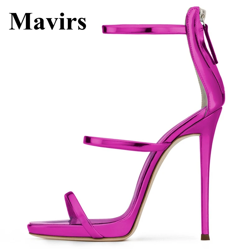 

MAVIRS Brand 12CM Extreme High Heels Sandals Woman Pumps Stiletto Shoes Blue Black Roes Gold Gladiator Sandalias US Size 5-15