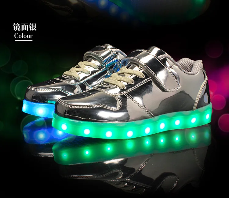 Размер 25-37 USB корзина Led детская обувь с светильник Детские светящиеся кроссовки Детская светящаяся обувь Enfant для мальчиков