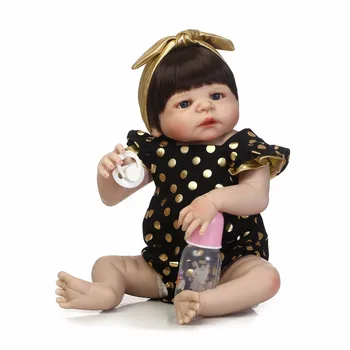 

23inch full silicone reborn baby girl body boneca reborn silicone completa girls gifts reborn toys for children