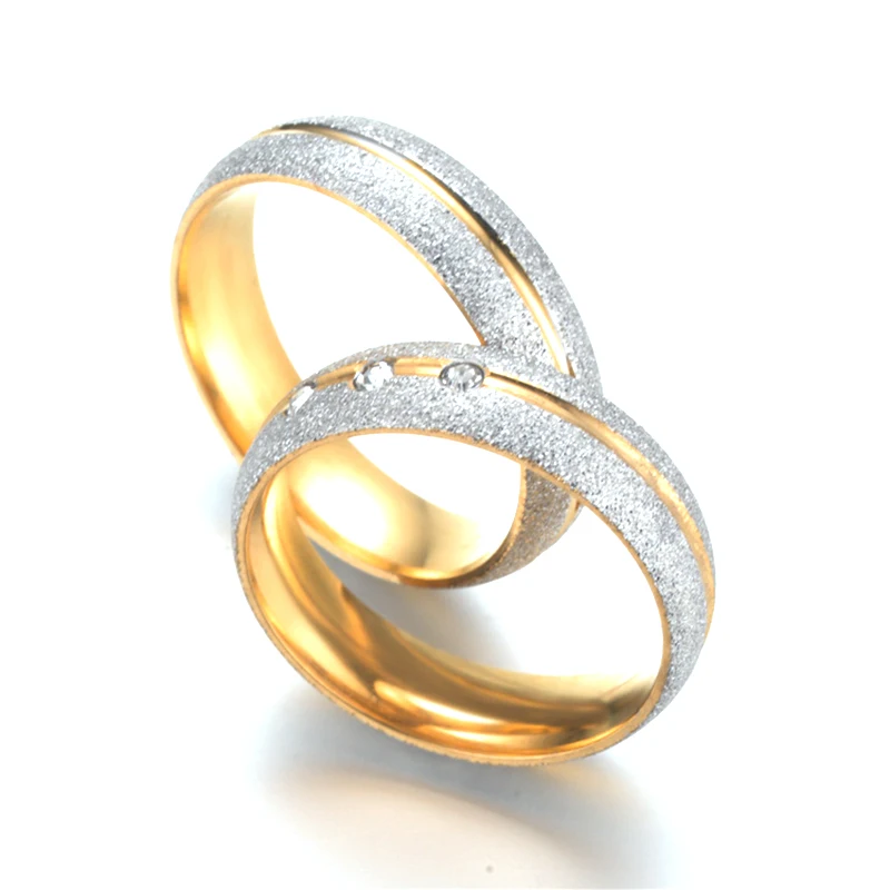 Кольца для пар, нержавеющая сталь, жемчуг, песок, кристалл, кольца для влюбленных, простые, элегантные, свадебные, юбилейные, Женские Ювелирные изделия, Золотые кольца